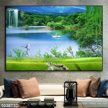 Tranh 3D sơn thủy trang trí nội thất