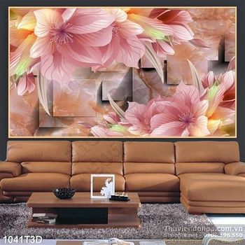 Tranh 3D hoa trang trí nội thất