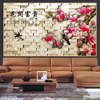 Tranh 3D hoa hoa đại trang trí nội thất