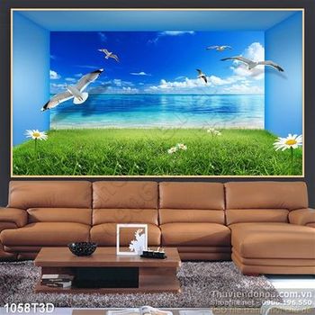 Tranh 3D đại dương xanh