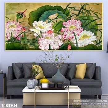 Tranh hoa sen trang trí treo tường