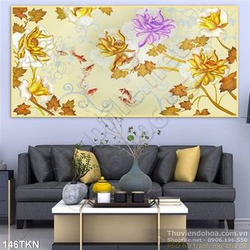 Tranh hoa Sen trang trí nghệ thuật