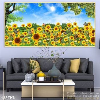 Tranh hoa hướng dương trang trí bếp đẹp