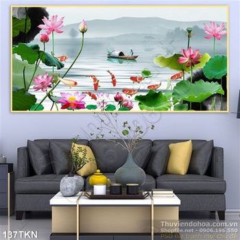 Tranh hoa Sen nghệ thuật đẹp nhất