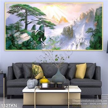 Tranh sơn dầu phong thủy hữu tình đẹp