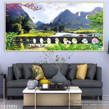 Tranh phong cảnh làng quê đẹp nhất