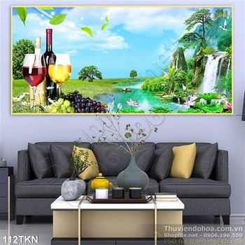 Tranh rượu vang và thác nước đẹp nhất