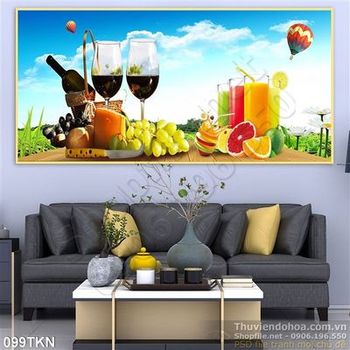 Tranh nước trái cây ép trang trí bếp