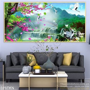 Tranh thác nước và màu xuân đẹp nhất