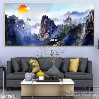 Tranh núi phong thủy nghệ thuật