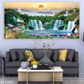 Tranh thác nước và cây Tùng