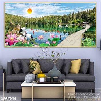 Tranh cảnh rừng bên dòng sông đẹp nhất