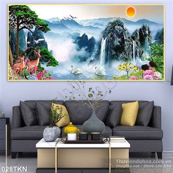 Tranh phong thủy hữu tình trang trí phòng khách