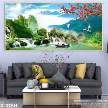 Tranh thác nước đẹp nhất trang trí phòng khách
