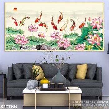 Tranh cửu ngư và cá chép phong thủy đẹp