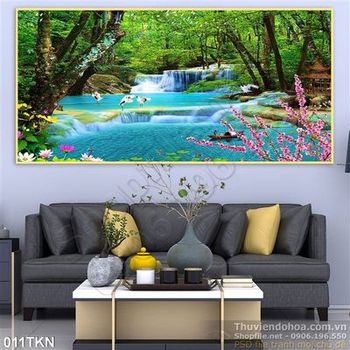 Tranh thác nước trang trí phòng hiện đại