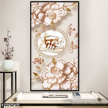 Tranh giả ngọc hoa phong thủy