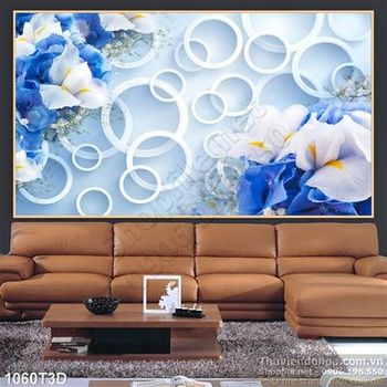 Tranh 3D hoa trang trí nội thất