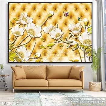 Tranh 3D hoa điêu khắc cổ điển