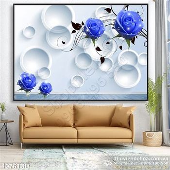 Tranh 3D hoa trang trí nội thất