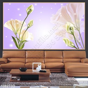 Tranh 3D hoa cát tường trang trí nội thất