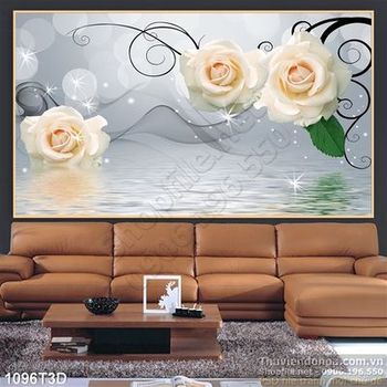 Tranh 3D hoa trang trí nội thất