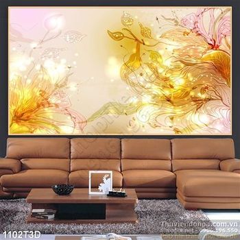 Tranh 3D hoa dán tường hiện đại