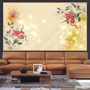Tranh 3D hoa trang trí nội thất