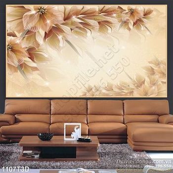 Tranh 3D hoa trang trí nội thất phòng ngủ