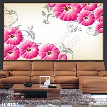 Tranh 3D hoa trang trí nội thất