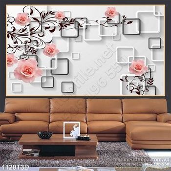 Tranh 3D hoa trang trí nội thất