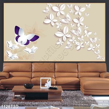 Tranh 3D hoa trang trí tường