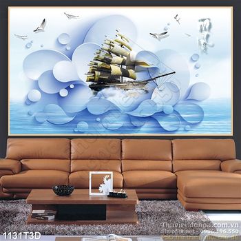 Tranh 3D thuyền đại dương treo tường