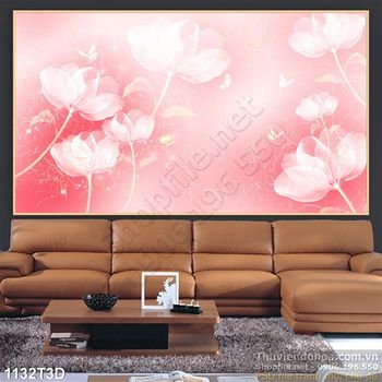 Tranh 3D hoa dán tường trang trí