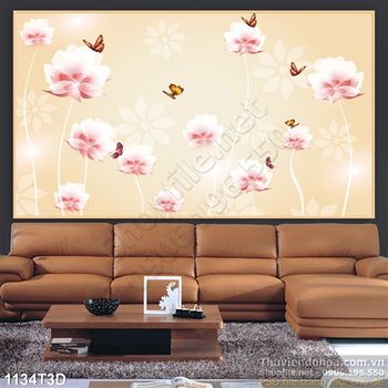Tranh 3D hoa trang trí phòng ngủ