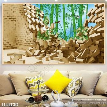 Tranh 3D hoa nền gạch trang trí