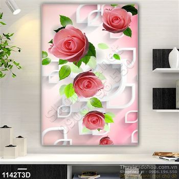 Tranh 3D hoa trang trí hiện đại
