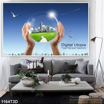 Tranh 3D thành phố xanh