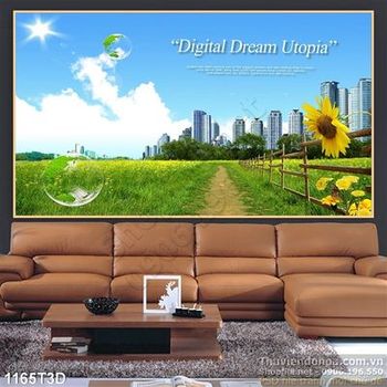 Tranh 3D thành phố hiện đại