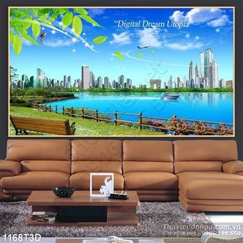 Tranh 3D phong cảnh thiên nhiên thành phố