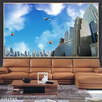 Tranh 3D nhà cao tầng