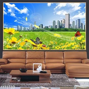 Tranh 3D cảnh quan thành phố hiện đại