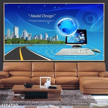 Tranh 3D thành phố hiện đại