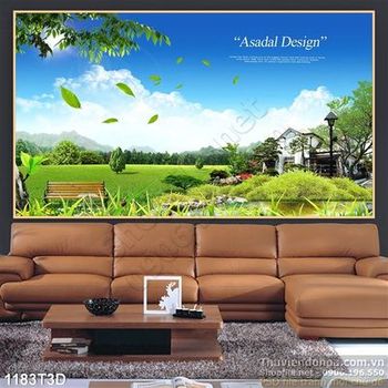 Tranh 3D phong cảnh thiên nhiên làng quê