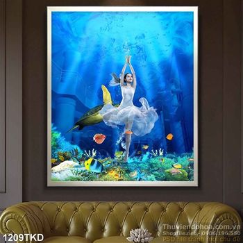 Tranh đại dương và thiếu nữ