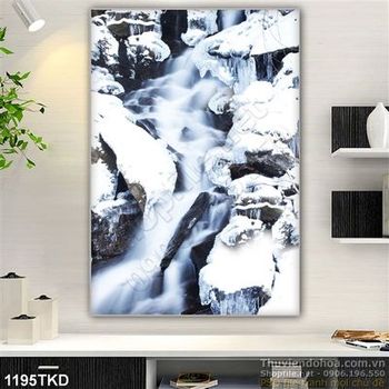 Tranh thác nước in gạch