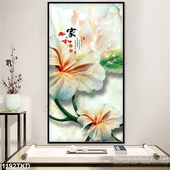 Tranh hoa giả ngọc treo tường