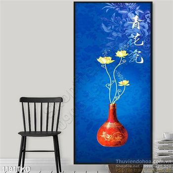 Tranh sơn dầu bình hoa nghệ thuật