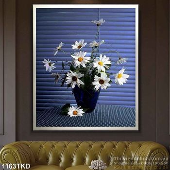 Tranh bình hoa Cúc nghệ thuật