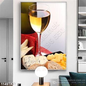 Tranh ly rượu và bánh mỳ